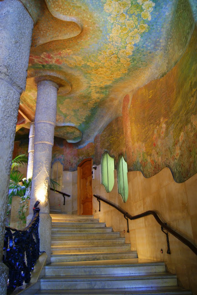 Casa Milà,escalera decorada de naturaleza para Marisol., Тарраса