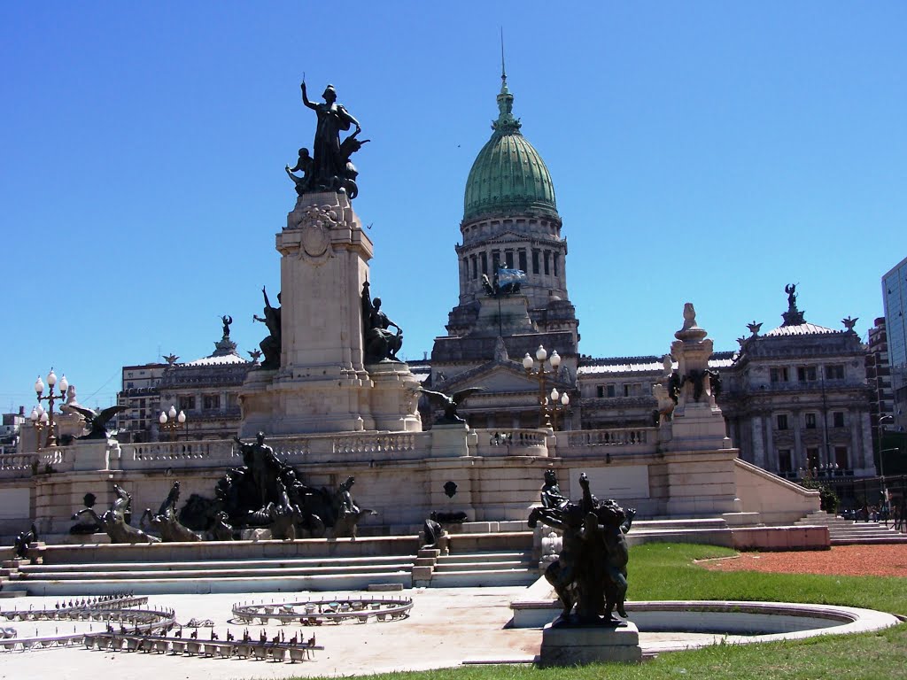 Plaza del congreso en una mañana soleada., Буэнос-Айрес