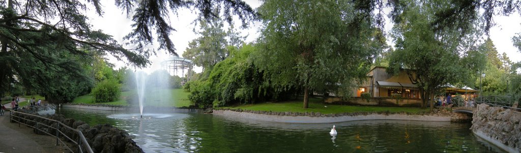 Swan lake inside public garden, Беневенто
