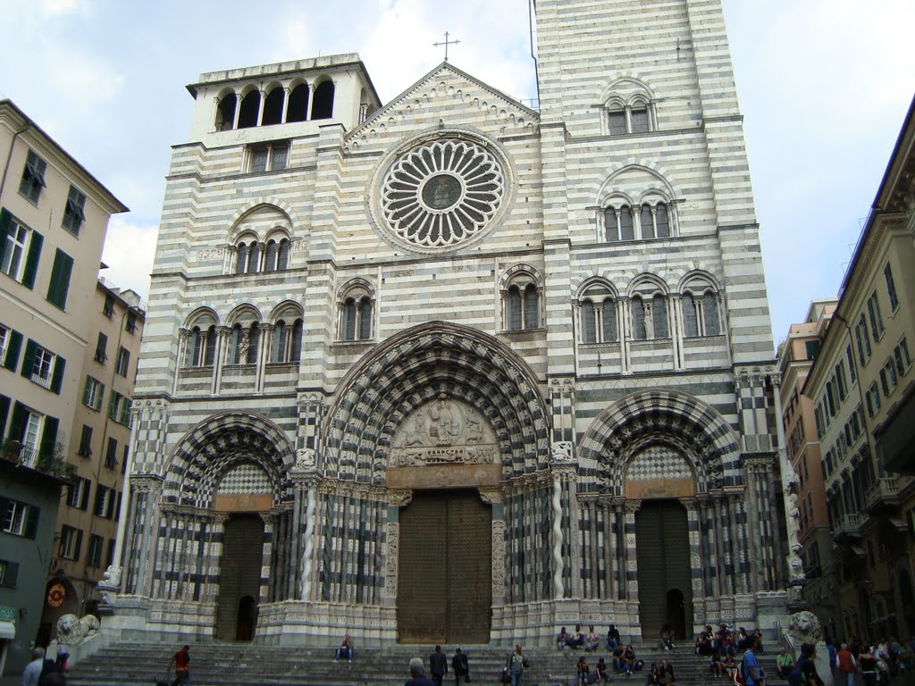 Frente completo de la Catedral de San Lorenzo -Genova, Генуя