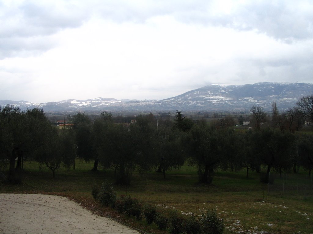 Assisi innevata vista da Cannara 2, Перуджиа