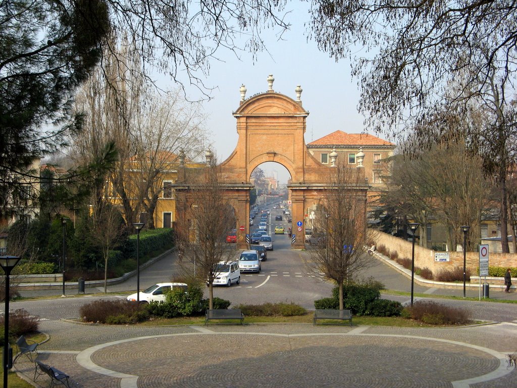 Ferrara, Corso Giovecca visto dalle mura, Феррара