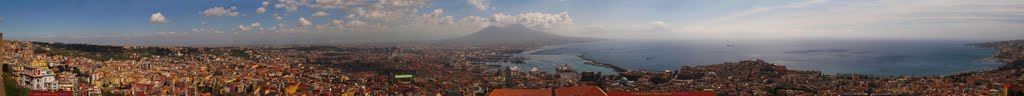 ITA Napoli City - (Vesuvio) - Port from Castel SantElmo BIGpanorama ~14~ by KWOT, Неаполь