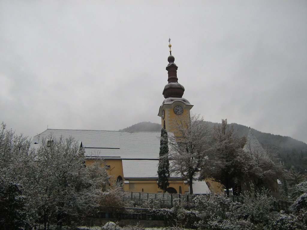 Tarvisio, Kirche im Schnee, Тарвизио