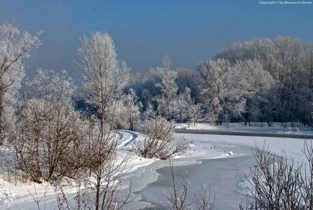 frosty chanall landscape, Усть-Каменогорск