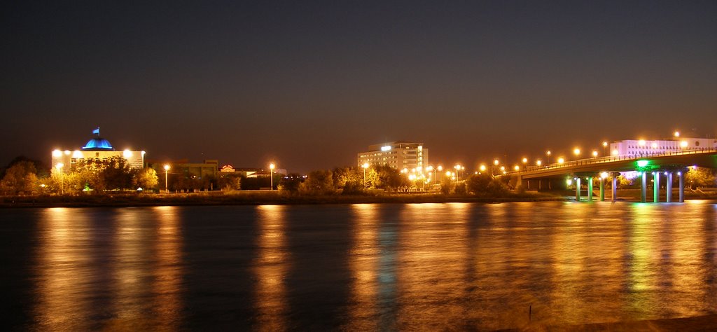 Ночной вид на Центр Города, Атырау(Гурьев)