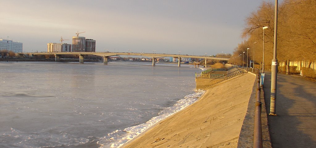 Река Урал и мост, Атырау(Гурьев)