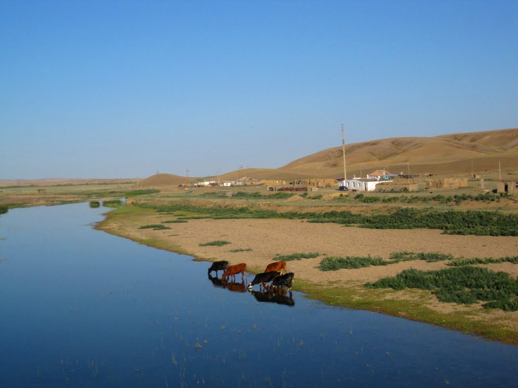 Kara-Kengir river in Malshibay, Восточно-Коунрадский