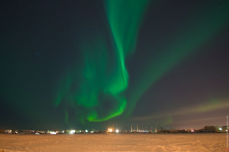 Aurora borealis in Arkhangelsk, Никольский