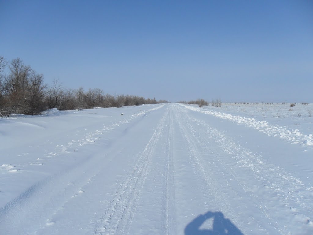 зимняя дорога, Егиндыбулак