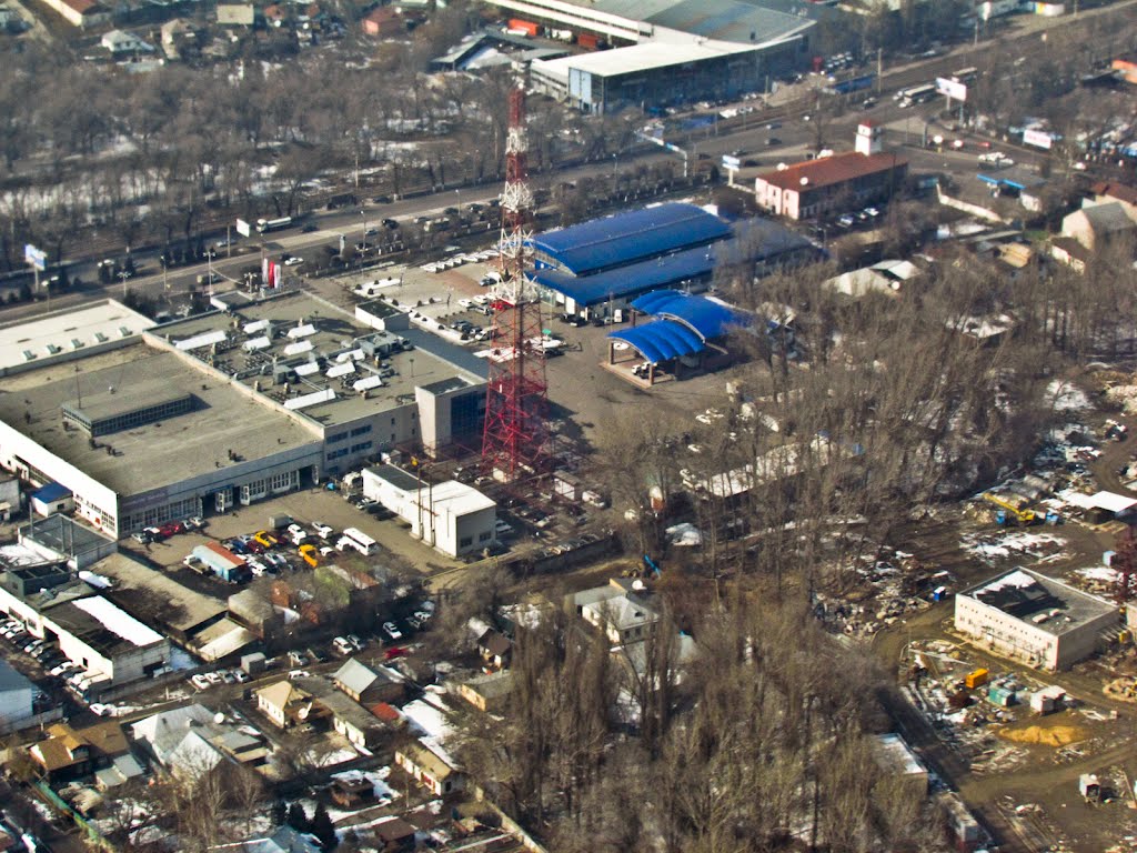 Almaty, st. Suyunbai (formerly Krasnogvardejskij), photo from an airplane / г. Алматы, ул. Суюнбая (бывш. Красногвардейский), фото с самолёта, Орджоникидзе