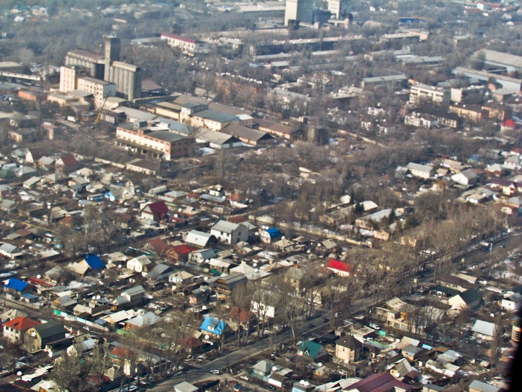 Almaty, Turksib district, street Goethe and Street. Ordzhonikidze, photo from the plane / г. Алматы, Турксибский район, улица Гёте и ул. Орджаникидзе, фото с самолёта, Орджоникидзе