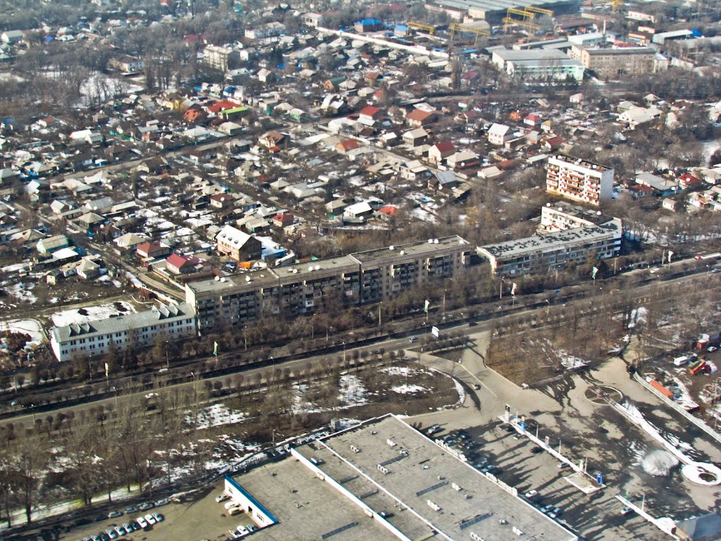 Almaty, Turksib district, st. Mailin, photo from the plane / г. Алматы, Турксибский район, ул. Майлина, фото с самолёта, Орджоникидзе