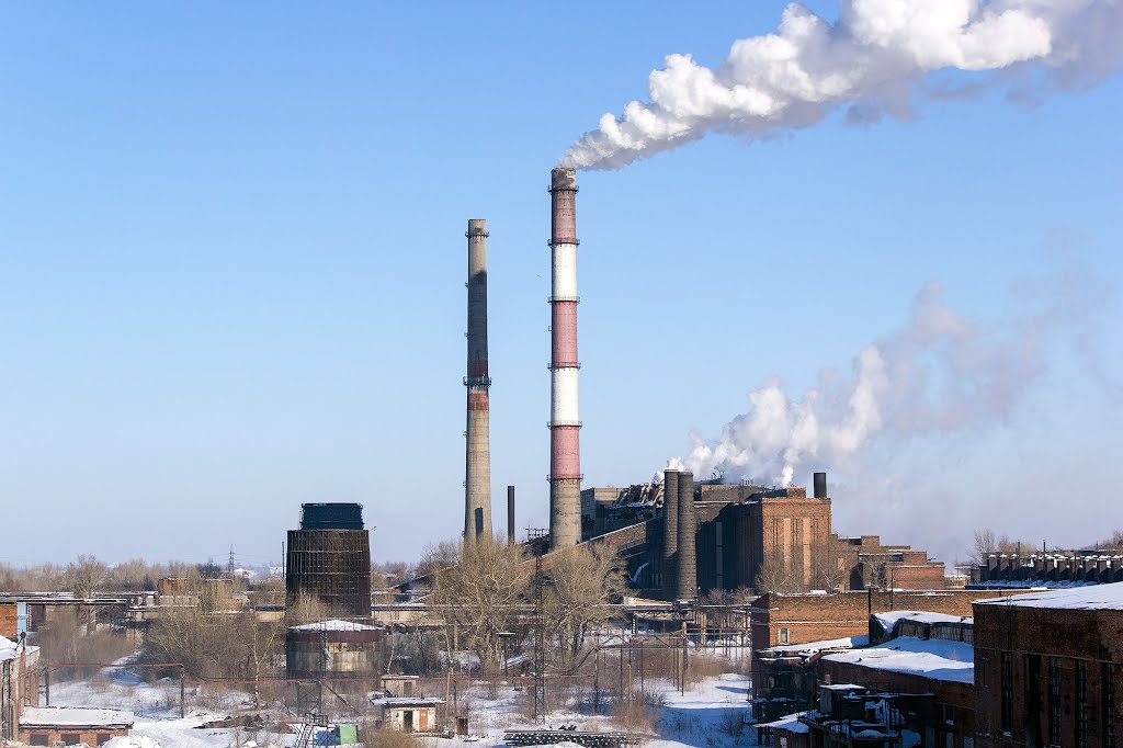 Power plant in Rubtsovsk, winter 2013, Бородулиха