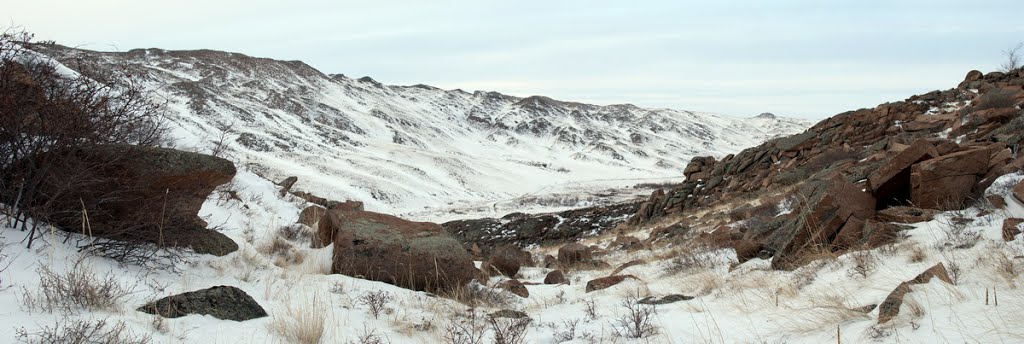 Вид в долину р. Узынбулак//View on Uzinbulak river water gap, Семипалатинск