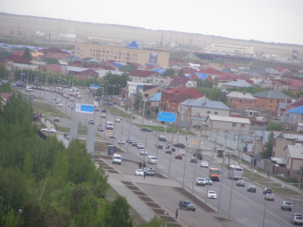Восточное окончание проспекта Мамыш-улы / View of the east - Prospect Mamysh-uly, Таскескен
