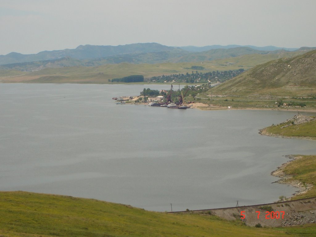 Bukhtarma. View on Bukhtarma port, Андреевка
