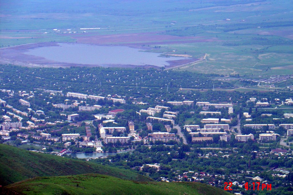Вид на город Текели с гор, Текели