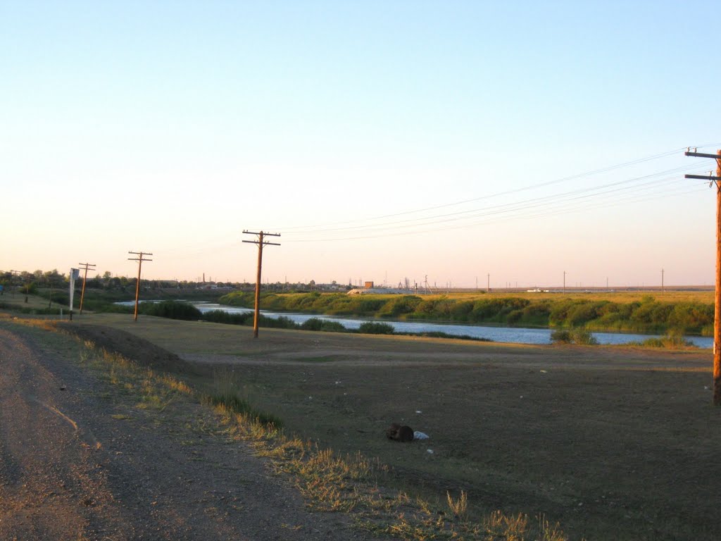 Ishim (Yesil) river in Derzhavinsk, Державинск
