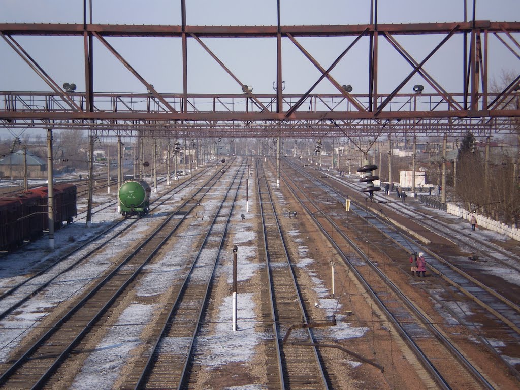 Вид с моста на железную дорогу (View of the railway from the bridge), Макинск