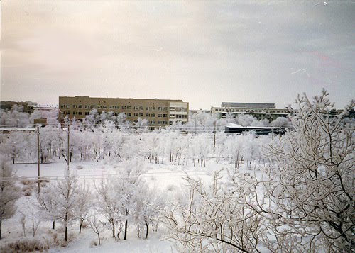 Байконур, ул. Мира, зима, конец 1990-х гг., Байконур