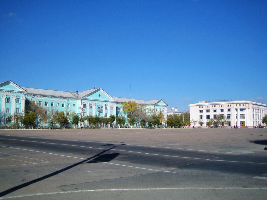 Площадь Ленина. Вид на штаб., Байконур