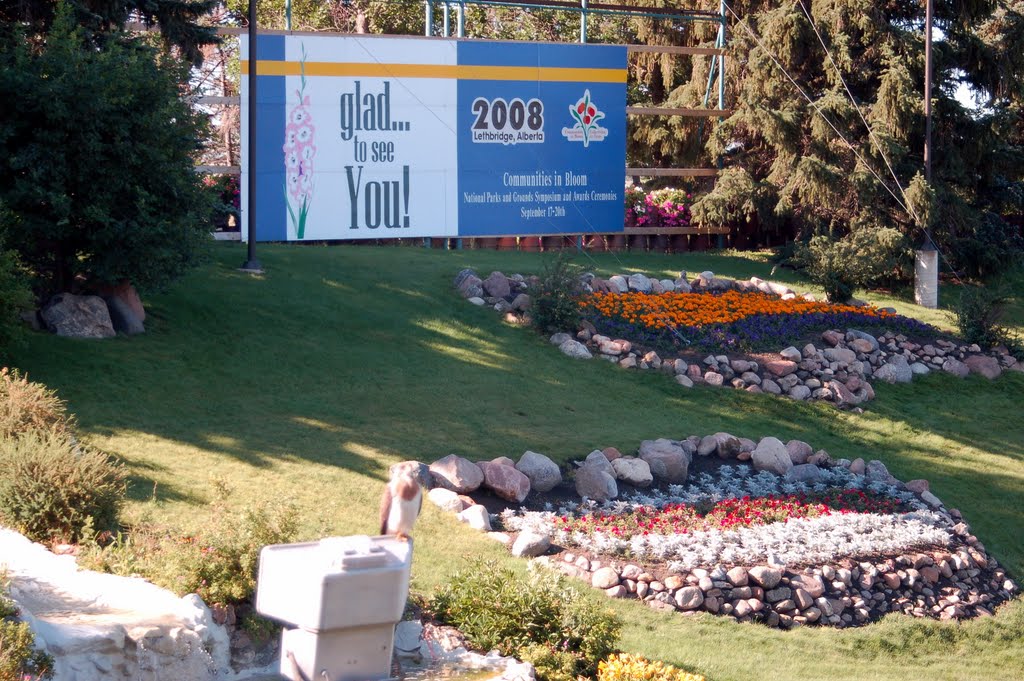 Welcome Centre Sign at Lethbridge, Alberta, Canada, Летбридж
