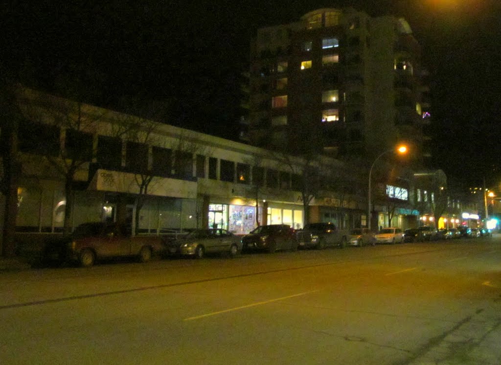 Downtown Kamloops BC At Night Dec 11, Камлупс