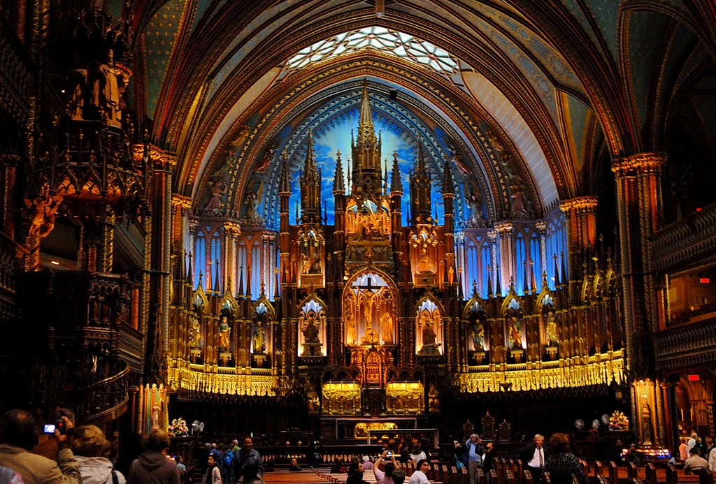 Голубой алтарь  Базилики  Нотр Дам....  Blue   altar  of   Basilica  Notre Dame ..., Монреаль