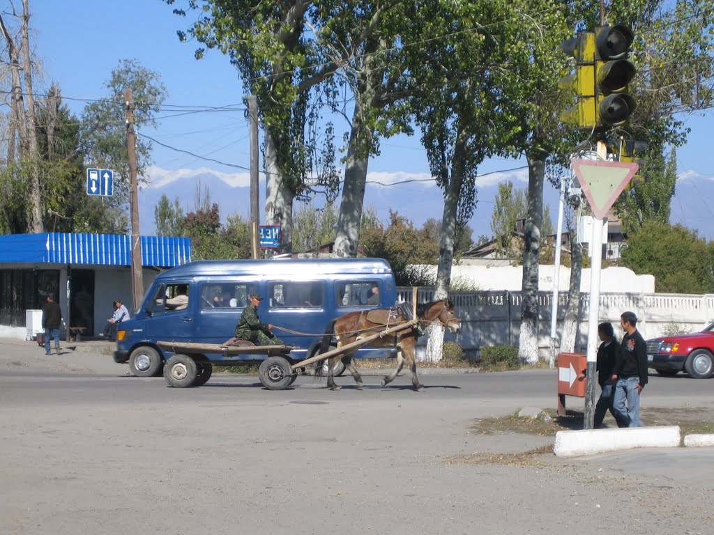 Street Scene in Karakol, Kyrgyzstan, Каракол