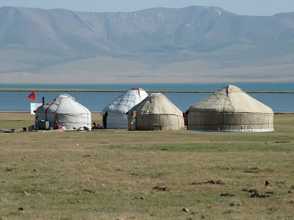 Yurts near Song kol lake, Лебединовка