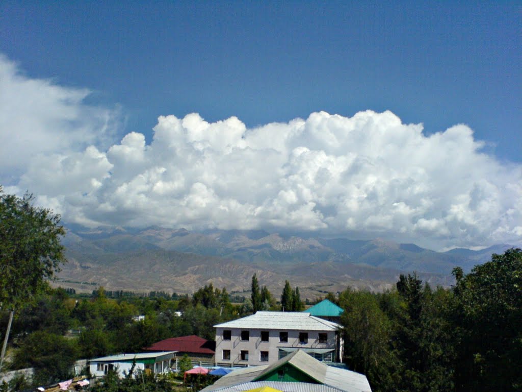 Mountain view from balcony of the building "Asyl Tash" / Вид на горы с балкона корпуса "Асыл Таш", Чолпон-Ата