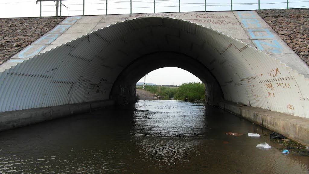 Через Железную Дорогу Река Джемуха 2012, Over the railway river Dzhemuha, Карамык