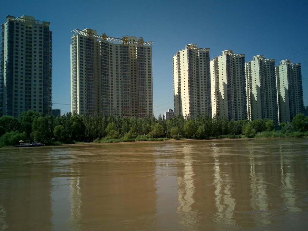 从渡轮上看黄河南岸, Ланьчжоу