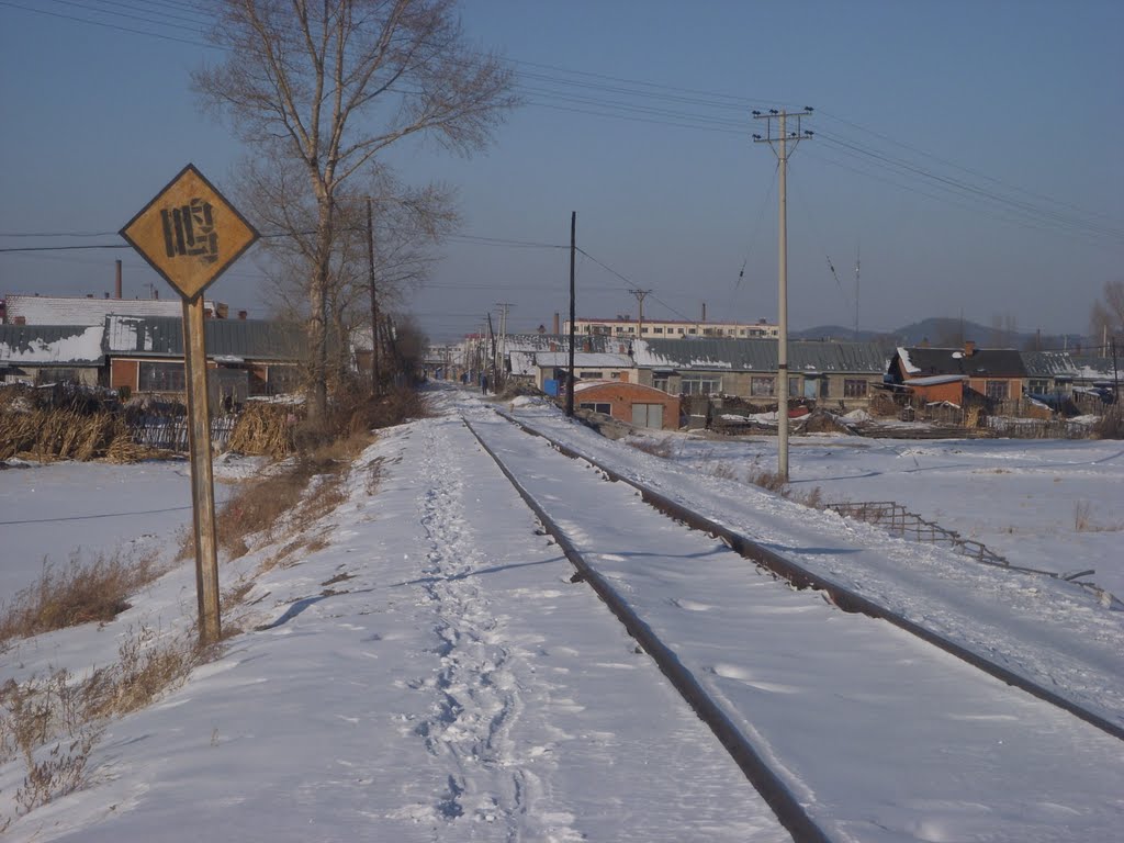 被积雪覆盖的废弃铁路, Аншань