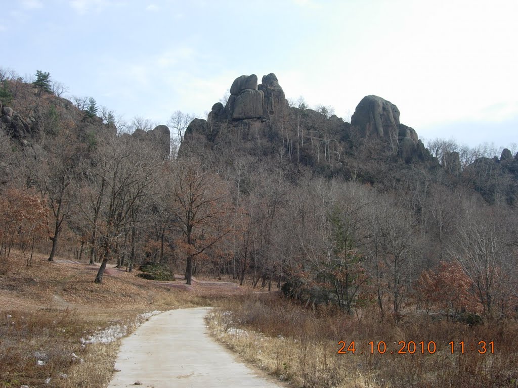北黄山的石景, Аншань