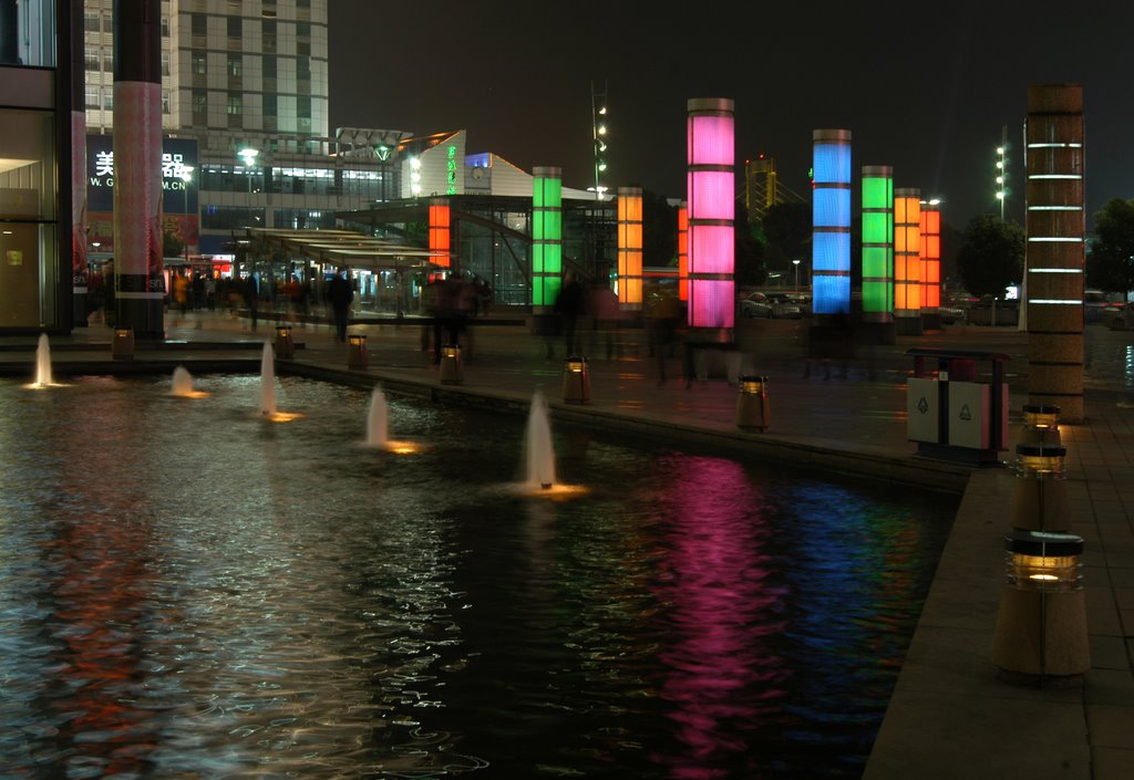 天一广场入口夜景 The entrance night scene of Tianyi square !, Нингпо