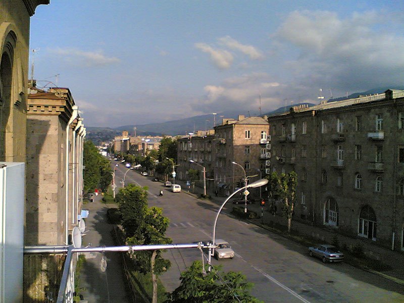 Tigran Mets street, view towards the city square, Ванадзор
