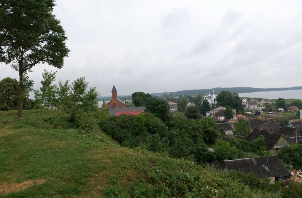 Вид на озеро Дривяты и Браслав с Замковой горы A view of Driviaty lake and Braslav from the Fortress hill, Браслав
