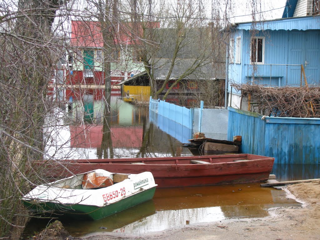 Весенний разлив реки Дрыса. Верхнедвинск. Drysa River spill. Verkhnedvinsk., Верхнедвинск