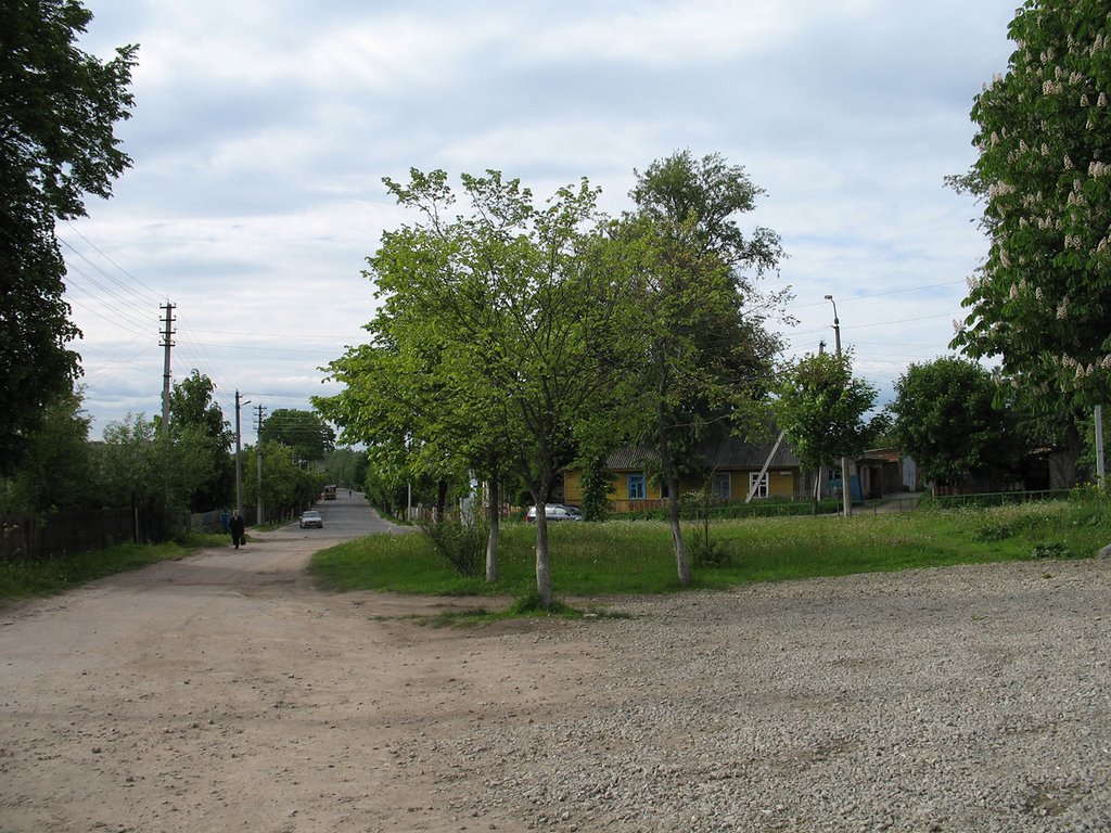The crossroad of Grybajedava & Kujbyšava streets in Pieskavacik district in Viciebsk, Витебск