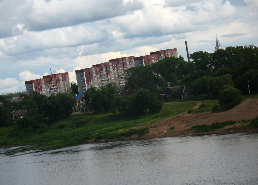 View to the north bank of Dźvina in Polack, Полоцк