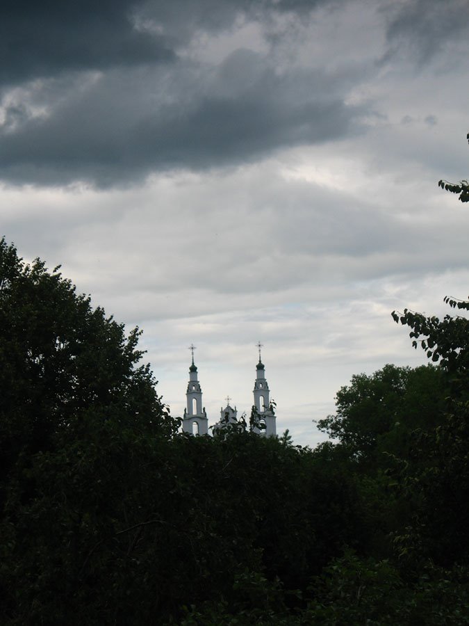 View to Saint Sophia Cathedral from the barrow of immortality in Polack, Полоцк