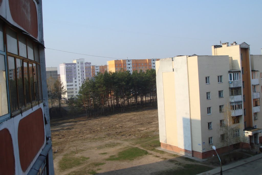 Svetlogorsk, vid s balkona na mikrorayon Polesye, Светлогорск