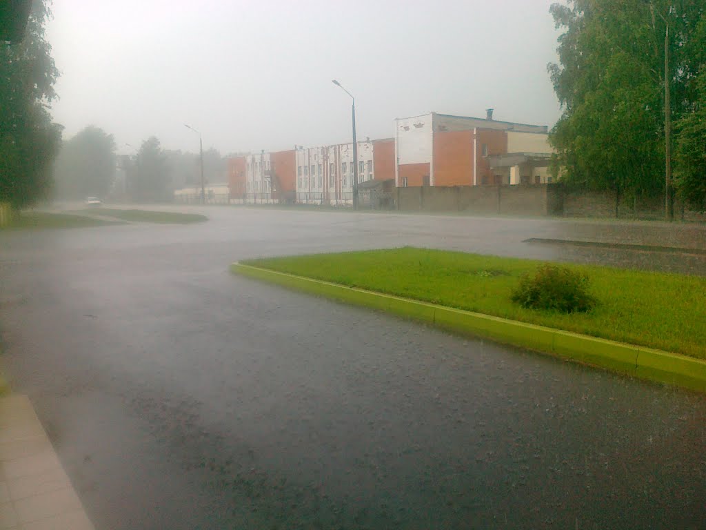 rain in the Mosty city, Мосты