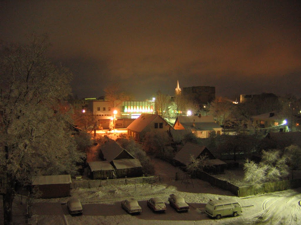 View of the castle from the window, Вилейка