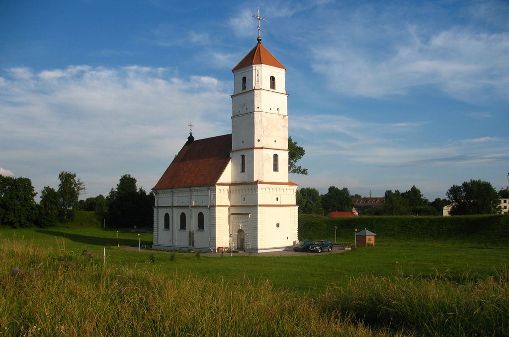 Church of the Transfiguration & ramparts of site of ancient settlement in Zaslaŭje, Заславль