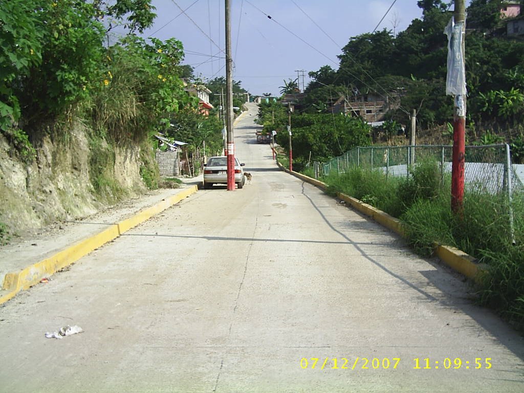 Vista de la calle Tijia, de la Colonia Unidad y Trabajo, Папантла (де Оларте)
