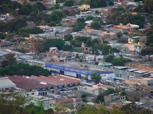 Termila de autobuse, Mercado, vista desde el Asta Bandera, Cerro del Tehuehue, Игуала