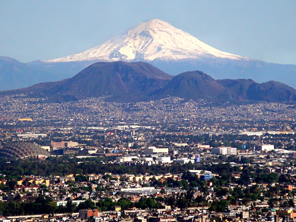 Volcán Popocatepetl desde Latino, Текскоко (де Мора)